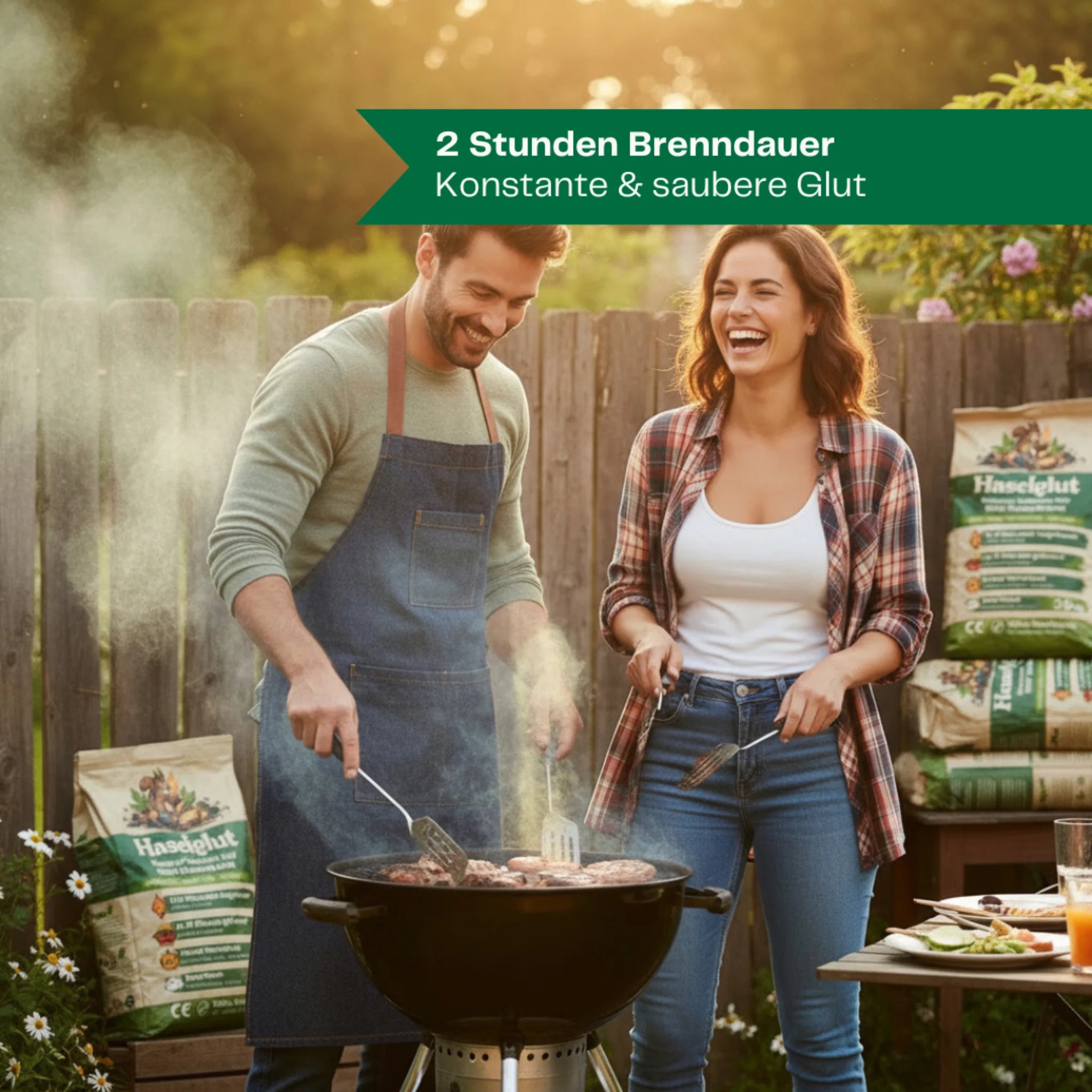 Haselglut Grillkohle aus Nusschalen