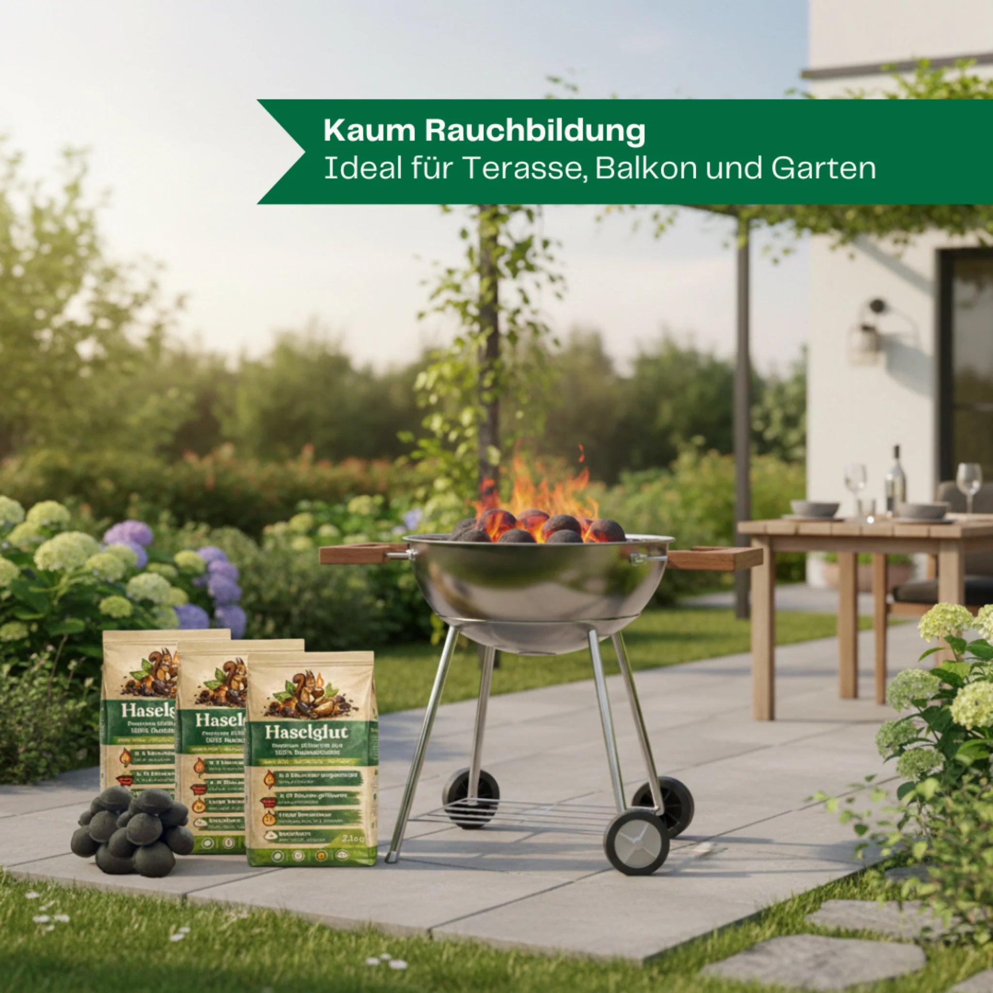 Haselglut Grillkohle aus Nusschalen