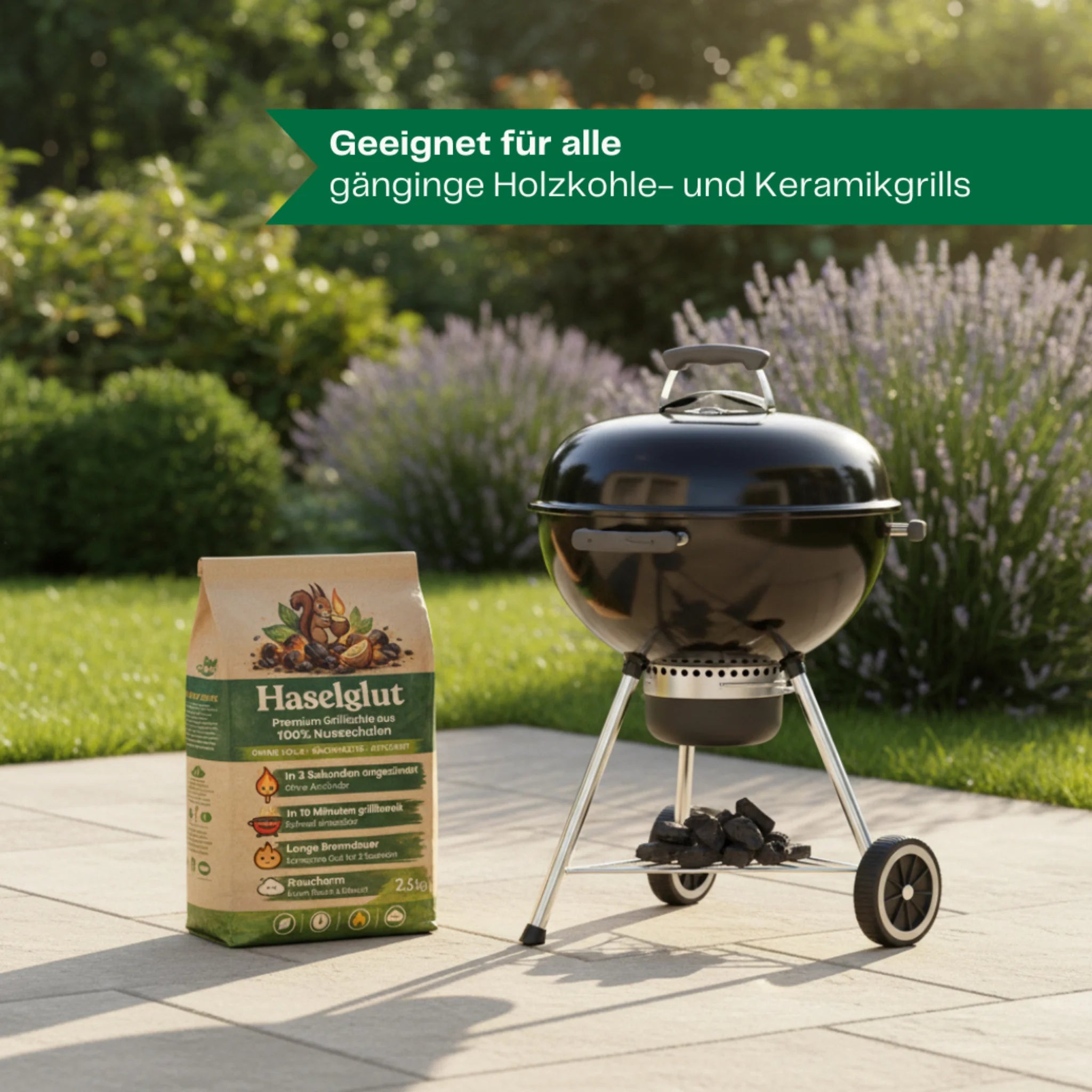 Haselglut Grillkohle aus Nusschalen